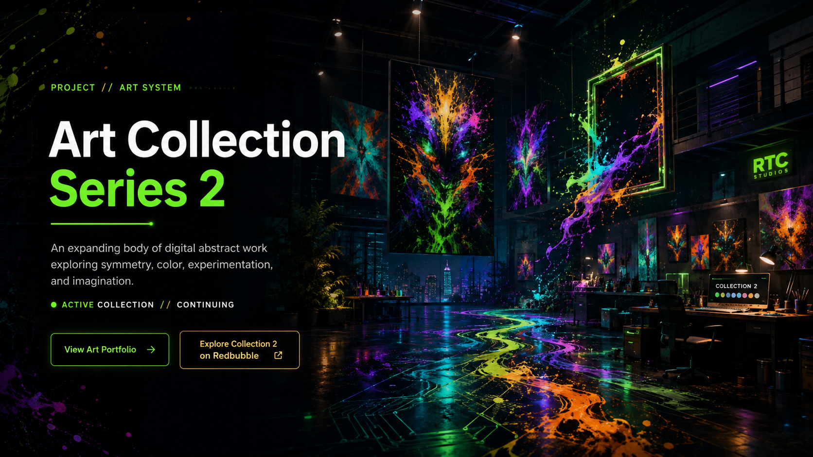 Art Collection Series 2 artwork presented in a luminous RTC Studios gallery environment