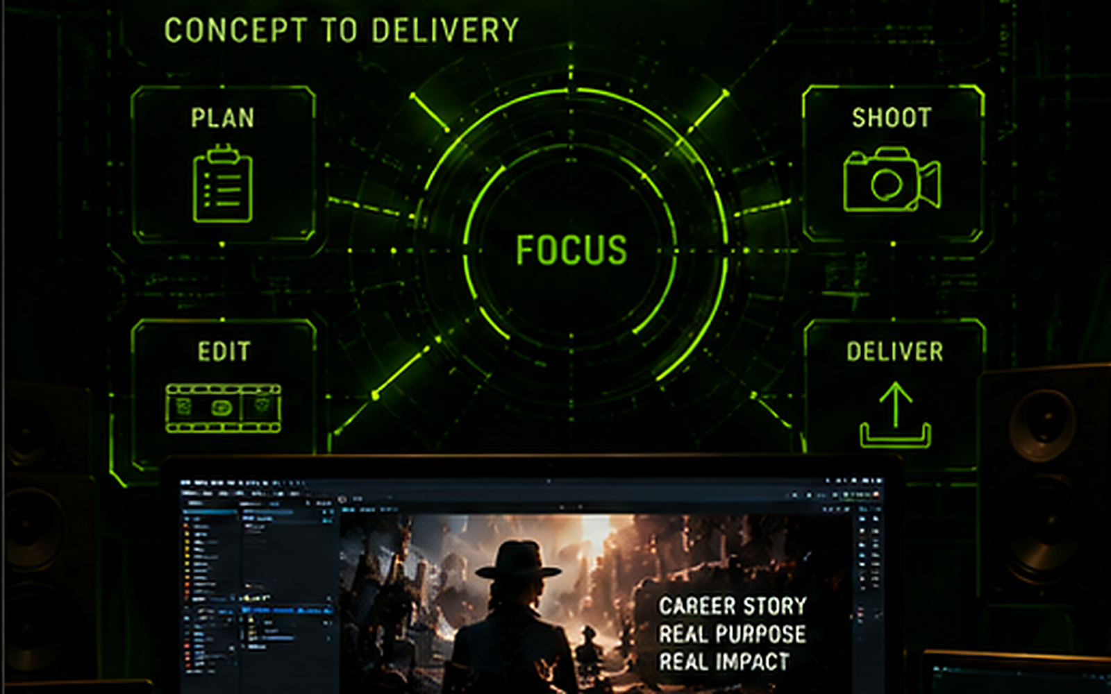 Project Get a Job production and editing workspace artwork