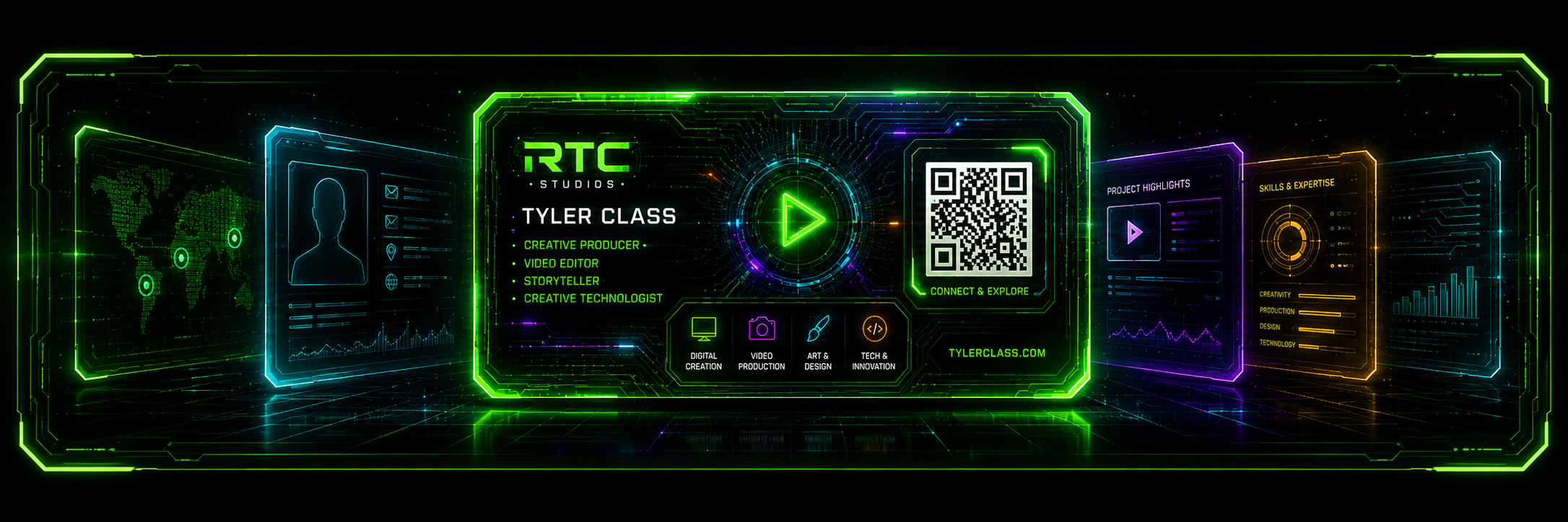 RTC Studios digital business card interface for Tyler Class