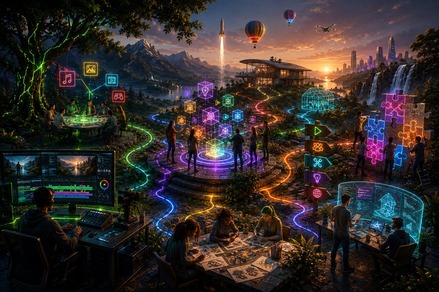 Creative collaborators connected across media and technology